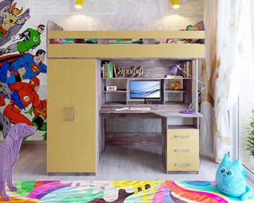 Детская кровать-шкаф Аракс, каркас Бетон, фасад Зира в Кунгуре