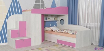Детская кровать-шкаф Кадет-2, корпус Винтерберг, фасад Розовый в Перми