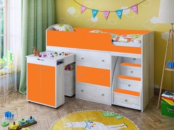 Детская кровать-шкаф Малыш 1600, корпус Винтерберг, фасад Оранжевый в Перми