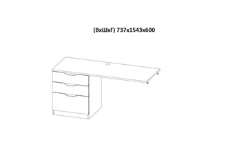 Кровать 2-х ярусная с письменным столом и шкафом POLINI Kids Simple Белый / Бетон в Чайковском - предосмотр 9