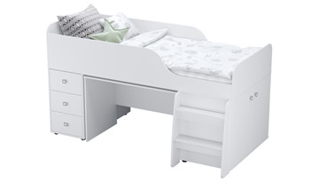Кровать с лестницей с рабочей зоной POLINI Kids Simple 4500 Белый в Соликамске - предосмотр 6