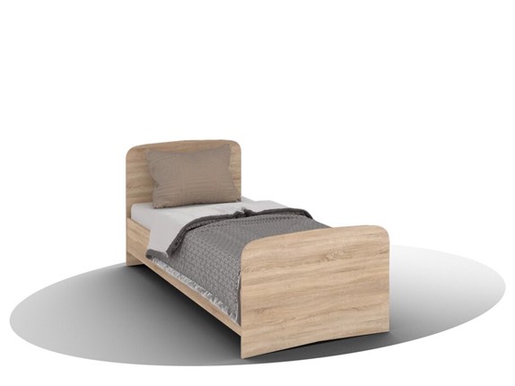 Односпальная кровать ВЕГА Кровать Кр-08 900 с плоским основанием (Сонома) в Перми - изображение