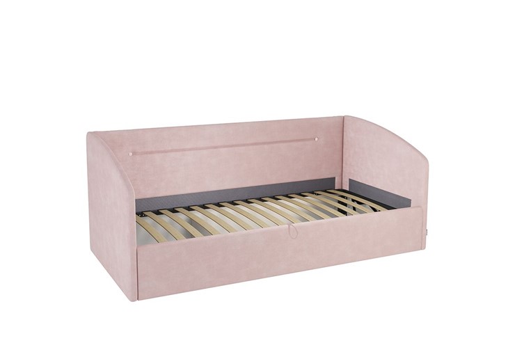 Детская кровать  0.9 Альба (Софа), нежно-розовый (велюр) в Перми - изображение 1