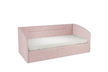 Детская кровать 0.9 Альба (Софа), нежно-розовый (велюр) в Кунгуре