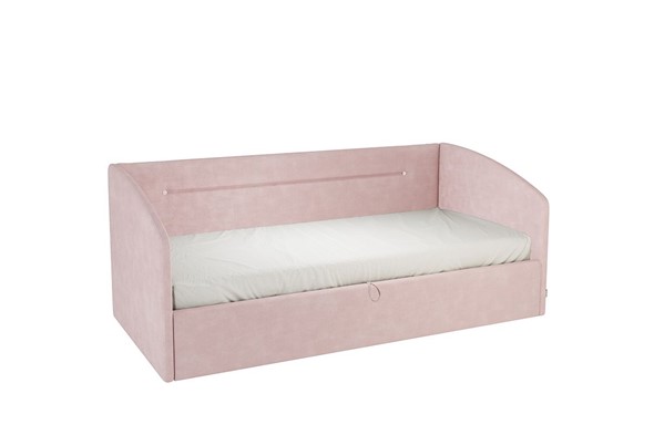 Детская кровать  0.9 Альба (Софа), нежно-розовый (велюр) в Перми - изображение