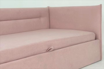 Кровать в детскую 0.9 Альба (Тахта), нежно-розовый (велюр) в Перми - предосмотр 4