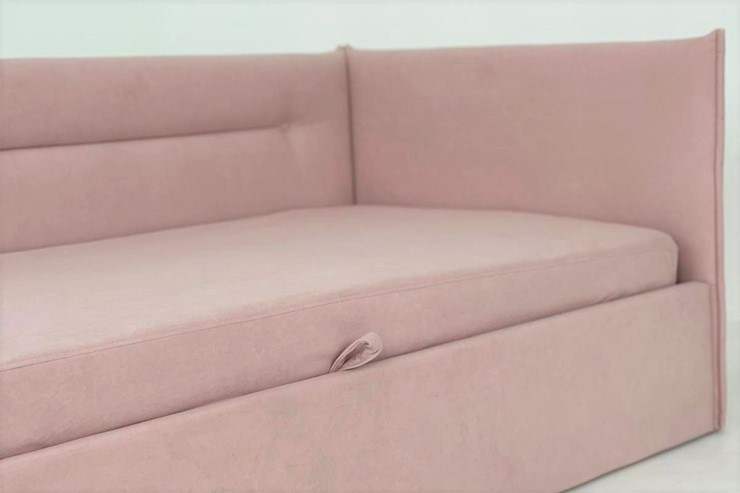 Кровать в детскую 0.9 Альба (Тахта), нежно-розовый (велюр) в Перми - изображение 4