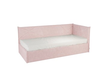 Кровать в детскую 0.9 Бест (Тахта), нежно-розовый (велюр) в Березниках