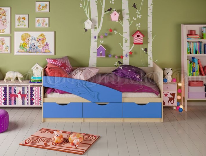 Кровать в детскую Дельфин, Ваниль глянец 80х180 в Перми - изображение 4