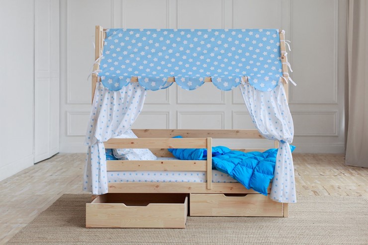 Детская кровать Домик с ящиками, без покраски в Перми - изображение 1