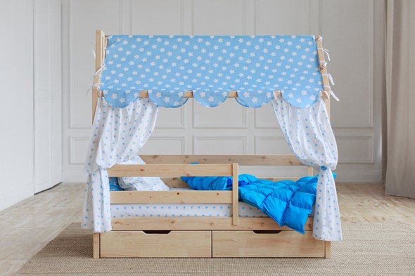 Детская кровать Домик с ящиками, без покраски в Перми - изображение