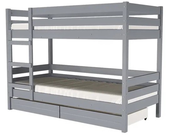 Кроватка Джуниор двухъярусная с ящиками (Антрацит) в Чайковском - изображение
