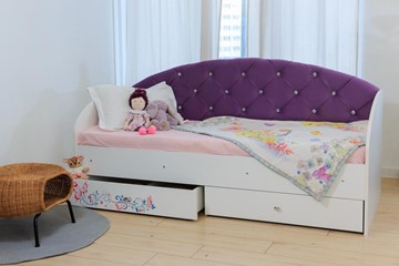 Детская кровать с ящиками Эльза без бортика, Фиолетовый (щиты) в Перми - предосмотр 5