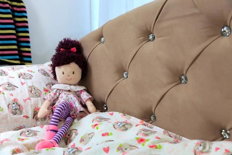 Детская кровать Эльза с бортиком, Бежевый (щиты) в Перми - изображение 2