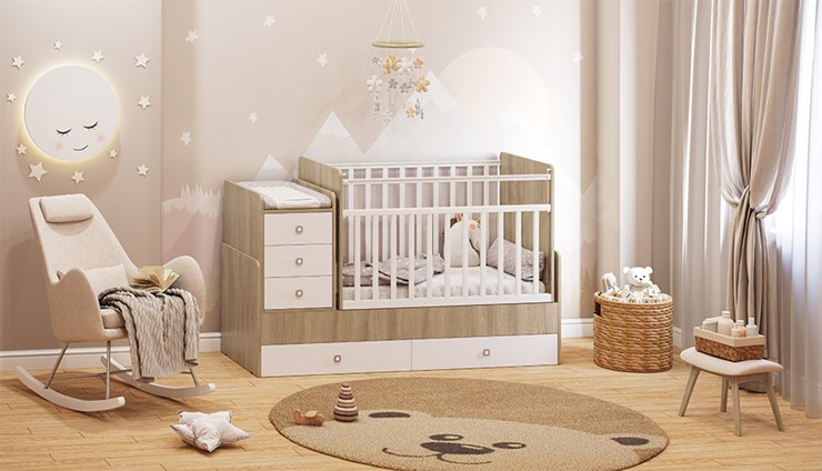 Детская кровать Фея 1100 Вяз-белый в Перми - изображение 3