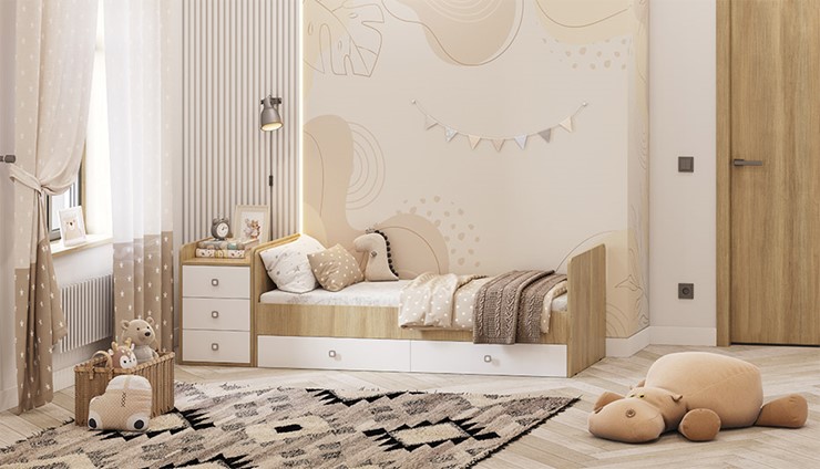 Детская кровать Фея 1100 Вяз-белый в Перми - изображение 4