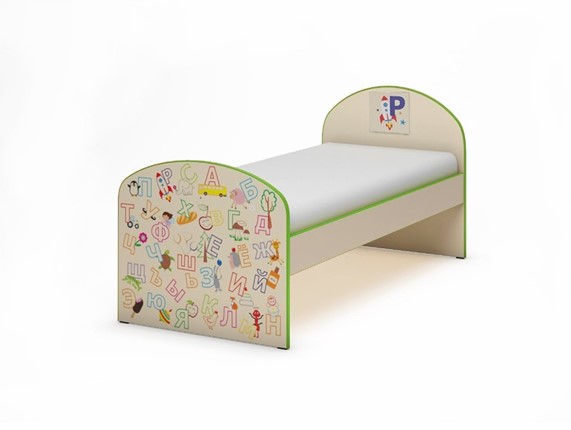 Детская кровать К-1 Азбука (Зеленая) в Перми - изображение