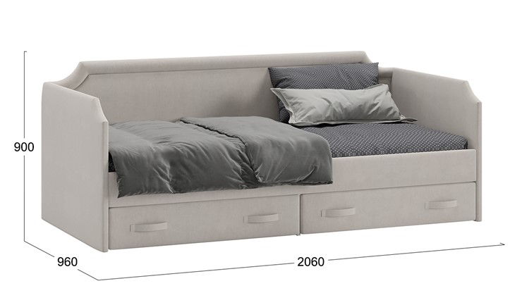 Кровать в детскую Кантри Тип 1, ТД-308.12.02 (Велюр Мокко светлый) в Перми - изображение 2