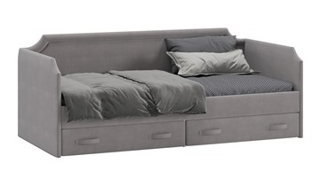 Кровать подростковая Кантри Тип 1, ТД-308.12.02 (Велюр Светло-серый) в Кунгуре