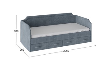 Кровать подростковая Кантри Тип 1, ТД-308.12.02 (Замша синяя) в Перми - предосмотр 2
