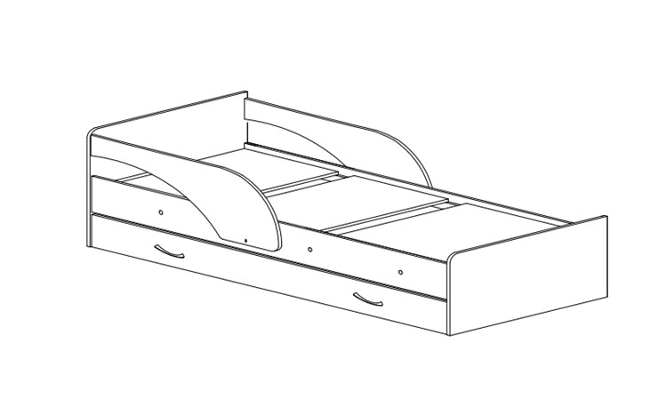 Детская кровать с бортиками Максимка, корпус Шимо светлый, фасад Шимо темный в Перми - изображение 1