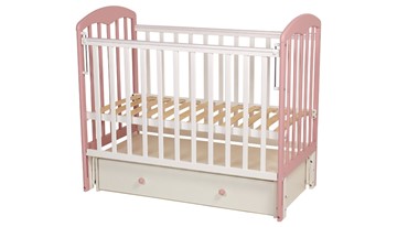 Детская кровать Polini kids Simple 328, белый-розовый в Перми - предосмотр 1