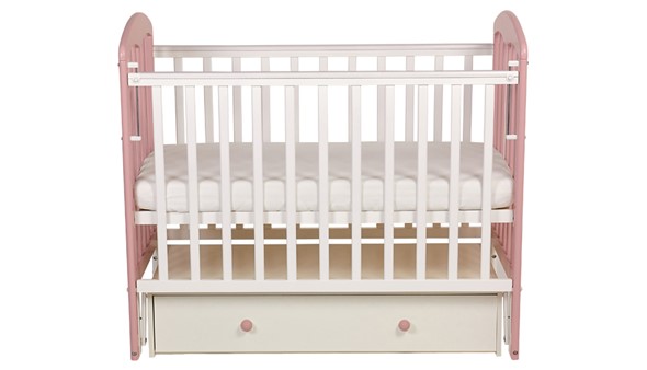 Детская кровать Polini kids Simple 328, белый-розовый в Перми - изображение
