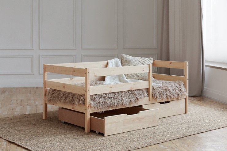 Детская кровать Софа с ящиками, без покраски в Перми - изображение 1