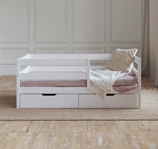 Детская кровать Софа с ящиками, цвет белый в Перми