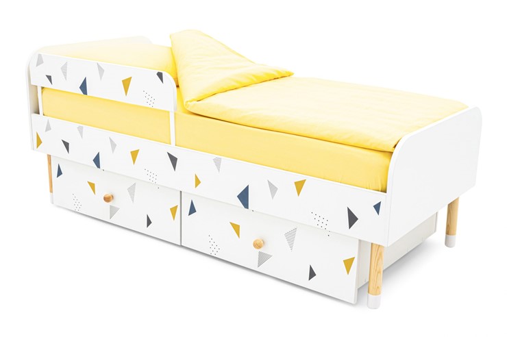 Кровать в детскую Stumpa Классика "Треугольники желтый, синий" в Перми - изображение 3