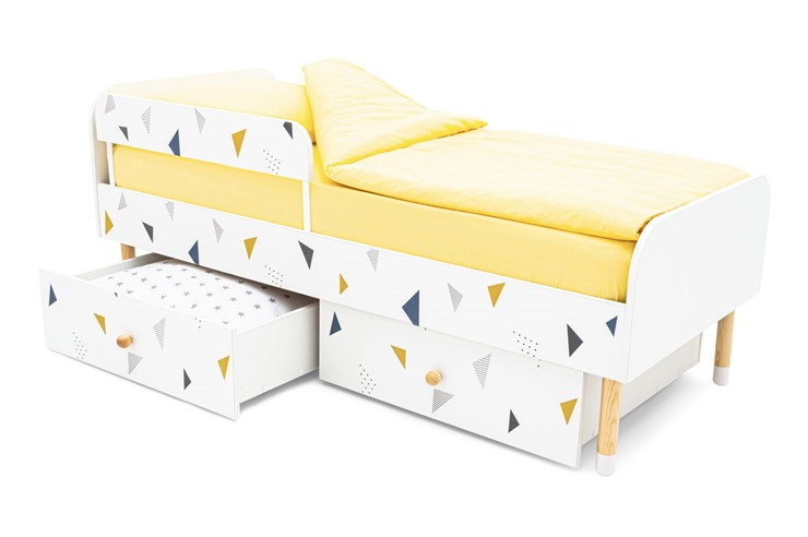 Кровать в детскую Stumpa Классика "Треугольники желтый, синий" в Перми - изображение 4
