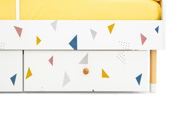 Кровать в детскую Stumpa Классика "Треугольники желтый, синий, розовый" в Перми - изображение 6