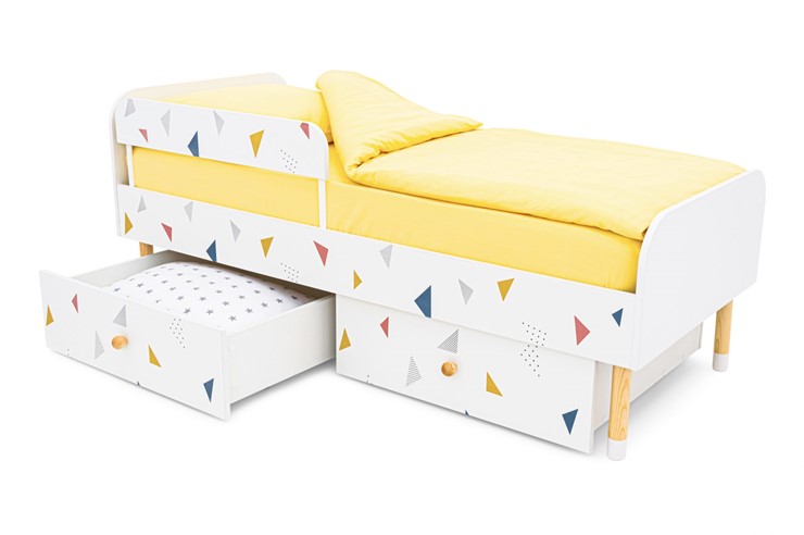 Кровать в детскую Stumpa Классика "Треугольники желтый, синий, розовый" в Перми - изображение 8