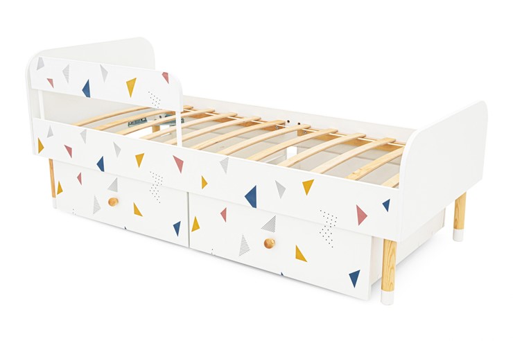 Кровать в детскую Stumpa Классика "Треугольники желтый, синий, розовый" в Перми - изображение 11