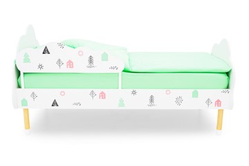 Кровать в детскую Stumpa Облако "Домики розовый, бирюзовый" в Перми - предосмотр 1