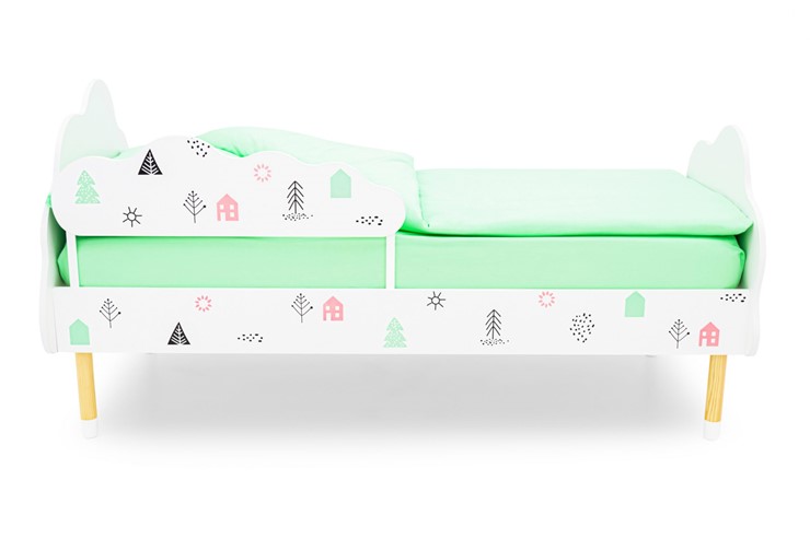 Кровать в детскую Stumpa Облако "Домики розовый, бирюзовый" в Перми - изображение 1