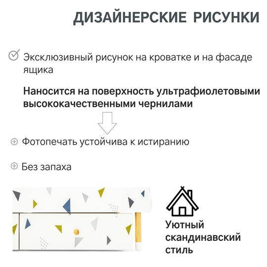 Кровать в детскую Stumpa Облако "Треугольники зеленый, синий" в Перми - изображение 18