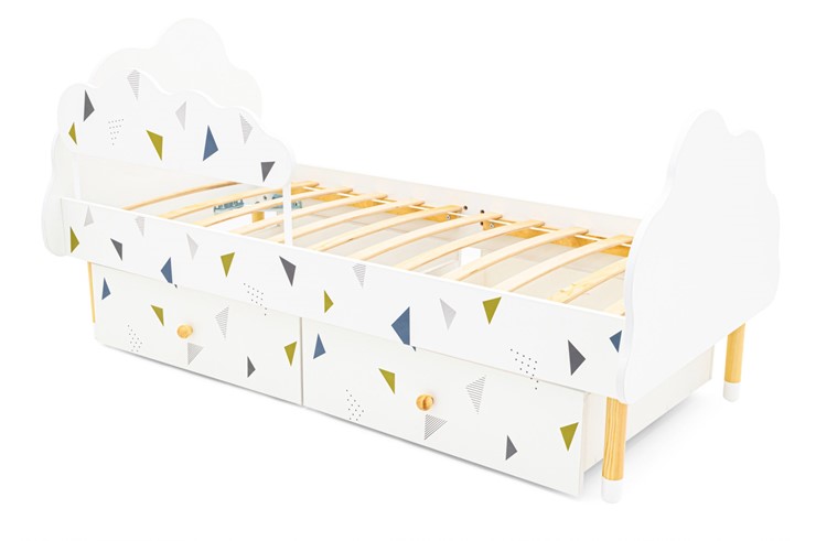 Кровать в детскую Stumpa Облако "Треугольники зеленый, синий" в Перми - изображение 7