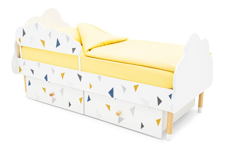 Кровать детская Stumpa Облако "Треугольники желтый, синий" в Перми - изображение 3