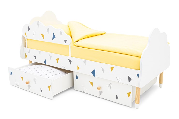Кровать детская Stumpa Облако "Треугольники желтый, синий" в Перми - изображение 4