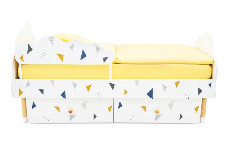 Кровать детская Stumpa Облако "Треугольники желтый, синий" в Перми - изображение 8