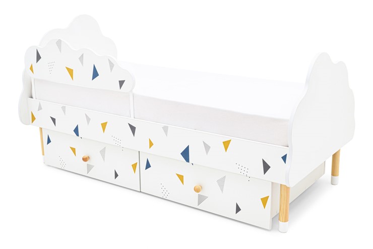 Кровать детская Stumpa Облако "Треугольники желтый, синий" в Перми - изображение 9