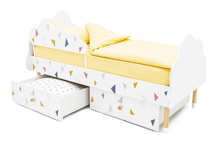 Кроватка Stumpa Облако "Треугольники желтый, синий, розовый" в Перми - изображение 4