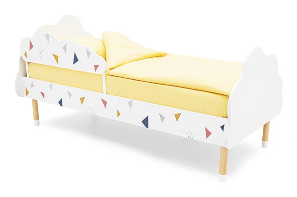 Кроватка Stumpa Облако "Треугольники желтый, синий, розовый" в Перми - изображение