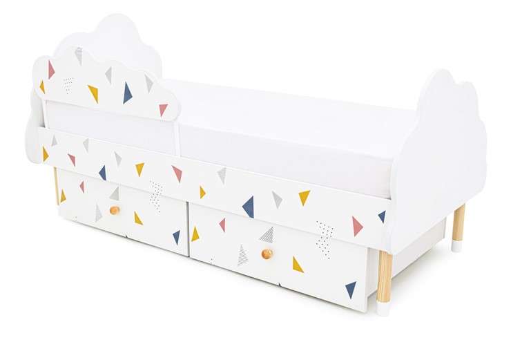 Кроватка Stumpa Облако "Треугольники желтый, синий, розовый" в Перми - изображение 9