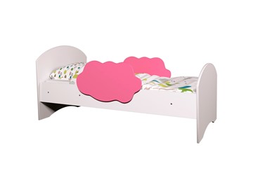 Детская кровать Тучка, корпус Белый, фасад Розовый в Перми