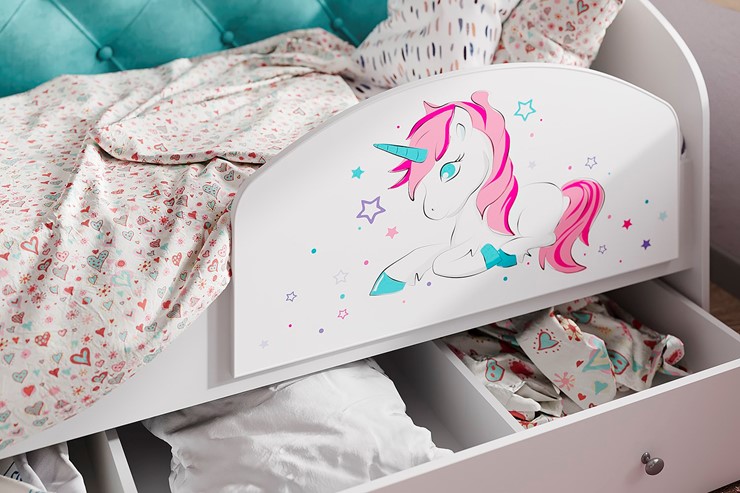 Кровать с ящиками Звездочка с бортиком, Розовый в Перми - изображение 2