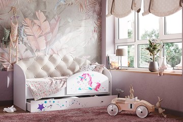 Детская кровать с бортиками Звездочка с бортиком, Бежевый в Перми