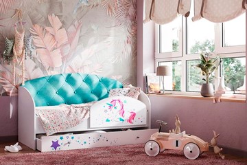 Детская кровать с бортиками Звездочка с бортиком, Бирюза в Перми
