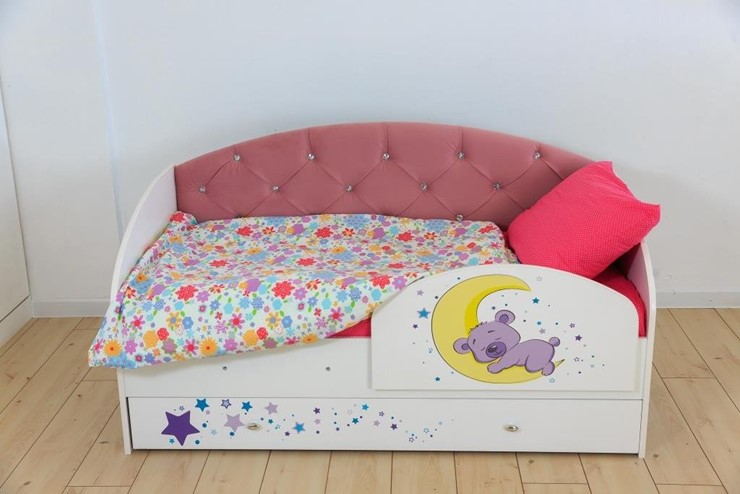 Кровать с ящиками Звездочка с бортиком, Розовый в Перми - изображение 6